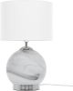 Beliani Uele Tafellamp wit ijzer, Glas online kopen