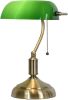 Clayre & Eef Lumilamp Bureaulamp Bankierslamp 27x17x41 Cm Groen Goudkleurig Metaal Glas Tafellamp Glas In Lood Groen Tafellamp Glas online kopen
