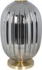 Clayre & Eef Tafellamp Ø 20x35 Cm Grijs Metaal Bureaulamp Nachtlamp Woonaccessoires Grijs Bureaulamp Nachtlamp online kopen