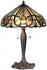 Clayre & Eef Tafellamp Met Tiffanykap ø 41x61 Cm 2x E27 Max 60w. Bruin, Multi Colour Ijzer, Glas online kopen