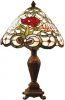 Clayre & Eef Tafellamp Met Tiffanykap Compleet 47 X ø 32 Cm Bruin, Wit, Groen, Rood Ijzer, Glas online kopen