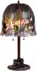 Clayre & Eef Tafellamp Met Tiffanykap Hangplant Lila 68 X ø 37 Cm Bruin, Blauw, Roze, Multi Colour Ijzer, Glas online kopen