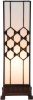 Clayre & Eef Tafellamp Tiffany 12x12x36 Cm E14/Max. 25 Watt Bruin, Wit Ijzer, Glas, Kunststof online kopen