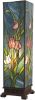 Clayre & Eef Tiffany Tafellamp 17x17x58 cm Groen Roze Glas Vierkant online kopen