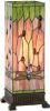 Clayre & Eef Tiffany Tafellamp 18x18x45 cm Rood Groen Glas Rechthoek online kopen
