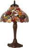 Clayre & Eef Tafellamp Tiffany Bloemen Compleet 40 X ø 26 Cm Bruin, Rood, Paars, Multi Colour Ijzer, Glas online kopen