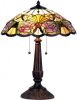 Clayre & Eef Tafellamp Tiffany Compleet ø 44x57 Cm 2x E27 Max 60w. Bruin, Paars, Multi Colour Ijzer, Glas online kopen