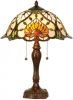 Clayre & Eef Tafellamp Tiffany Waaier Motief Compleet 50 X ø 40 Cm Bruin, Groen, Geel, Multi Colour Ijzer, Glas online kopen