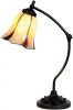 Clayre & Eef Tiffany Bureaulampje Met Kelk Glaskapje Verstelbaar Bruin, Beige, Rood Glas, Metaal online kopen