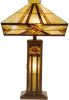 Clayre & Eef Tiffany Tafellamp Uit De Flintwood Serie Bruin, Geel, Ivory Ijzer, Glas online kopen