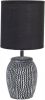 Clayre & Eef Tafellamp Ø 15x33 cm Zwart Grijs Kunststof Bureaulamp online kopen