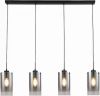 Freelight Hanglamp Ventotto 4 Lichts L 120 Cm Rook Glas Zwart online kopen