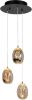 Highlight Hanglamp Golden Egg 3 Lichts Ø 25 Cm Amber zwart online kopen