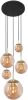Steinhauer 5 lichts vide hanglamp Bolique goud met amber glas 2730ME online kopen