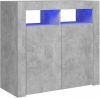 VidaXL Dressoir met LED verlichting 80x35x75 cm betongrijs online kopen