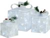 VidaXL Kerstdecoratie geschenkdozen 3 st binnen/buiten zilverkleurig online kopen