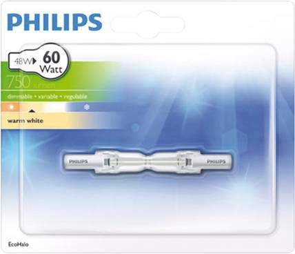 Philips R7s 78mm 48W 750Lm staaf Transparant - Lampenwinkelonline.be