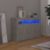 VidaXL Dressoir met LED verlichting 115, 5x30x75 cm betongrijs online kopen