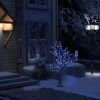 VidaXL Kerstboom 128 LED's blauw licht kersenbloesem 120 cm online kopen