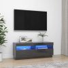 VidaXL Tv meubel met LED verlichting 100x35x40 cm hoogglans grijs online kopen