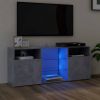 VidaXL Tv meubel met LED verlichting 120x30x50 cm betongrijs online kopen