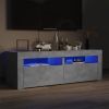 VidaXL Tv meubel met LED verlichting 120x35x40 cm betongrijs online kopen
