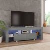 VidaXL Tv meubel met LED verlichting 130x35x45 cm hoogglans grijs online kopen