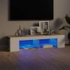 VidaXL Tv meubel met LED verlichting 135x39x30cm wit sonoma eikenkleur online kopen