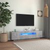 VidaXL Tv meubel met LED verlichting 160x35x40 cm betongrijs online kopen
