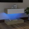VidaXL Tv meubel met LED verlichting 60x35 cm wit sonoma eikenkleurig online kopen