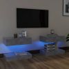 VidaXL Tv meubelen 2 st met LED verlichting 60x35 cm betongrijs online kopen