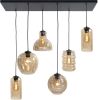 Highlight Hanglamp Fantasy 6 Lichts L 100 X B 35 Cm Amber Glas online kopen