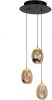 Highlight Hanglamp Golden Egg 3 Lichts Ø 25 Cm Amber zwart online kopen