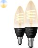 Philips Hue White Ambiance filament kaars goud dimbaar(2 pack) E14… online kopen