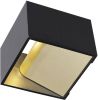 SLV verlichting Wandlamp Logs Up Down vierkant zwart met goud 1000638 online kopen