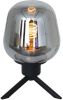 Steinhauer Glazen tafellamp Reflexion 14cm zwart met smoke glas 2683ZW online kopen
