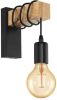 EGLO LED wandlamp Townshend 1 lamp hout zwart en beige online kopen