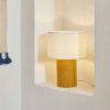 Kave Home Tafellamp 'Bianella' Corduroy, kleur Mosterdgeel online kopen
