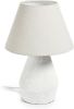 Kave Home Noara tafellamp in magnesium met witte afwerking online kopen