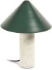 Kave Home Valentine tafellamp in wit marmer en metaal met groene online kopen