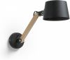 Kave Home Muse wandlamp in beukenhout en staal met zwarte afwerking online kopen