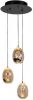 Highlight Hanglamp Golden Egg 3 Lichts Ø 25 Cm Amber zwart online kopen