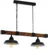 Eglo Landelijke eetkamerlamp Oldbury 2 lichts houtbruin met zwart 49684 online kopen