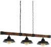 Eglo Landelijke eetkamerlamp Oldbury 3 lichts houtbruin met zwart 49685 online kopen