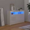VidaXL Dressoir met LED verlichting 115, 5x30x75 cm hoogglans wit online kopen