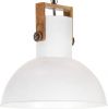 VidaXL Hanglamp industrieel rond 25 W E27 52 cm mangohout wit online kopen