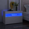 VidaXL Nachtkastje met LED verlichting 60x35x40 cm bewerkt hout wit online kopen