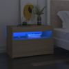 VidaXL Nachtkastjes 2 st LED verlichting 60x35x40 cm sonoma eikenkleur online kopen
