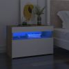VidaXL Nachtkastjes 2 st LED verlichting 60x35x40 cm wit sonoma eiken online kopen