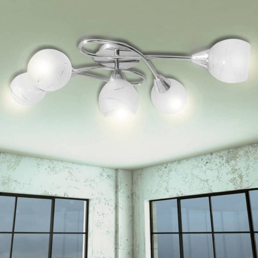 doorgaan Vochtigheid stil VidaXL Plafondlamp met glazen behuizing voor lampen - Lampenwinkelonline.be
